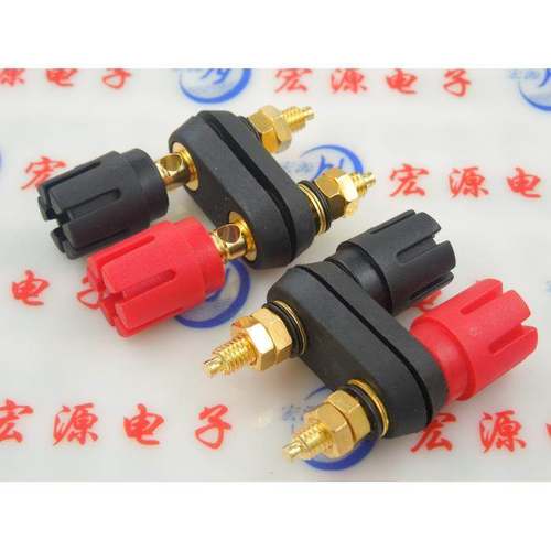 纯铜镀金 红黑连体双位 功放-梅花接线柱 香蕉插座 接线柱 4MM