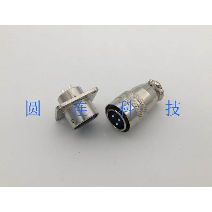 航空插头插座XS16-3芯反装 XS16J3P/K3A方形推拉式连接器开孔16MM