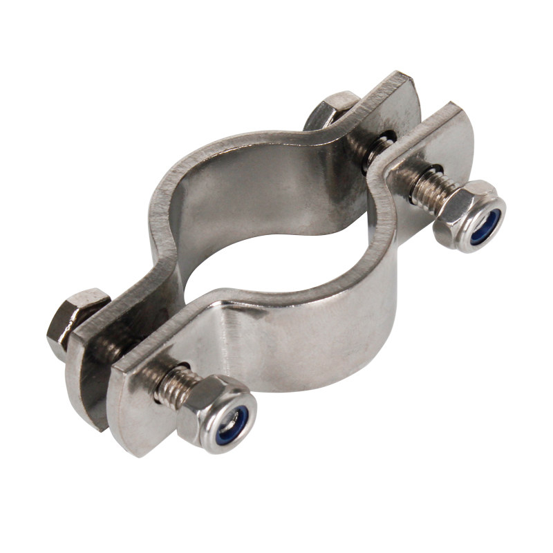 304不锈钢卡扣管支架平板管夹无柄固定夹抱箍水管卡子紧固码管卡