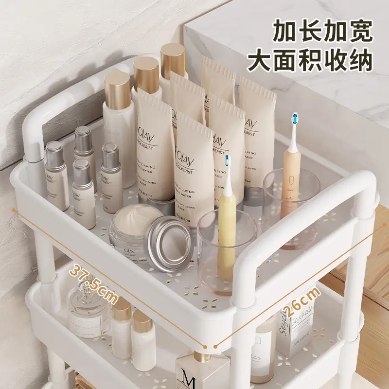 小推车家用客厅卧室床头置物架宿舍储物架落地可移动多层收纳柜子