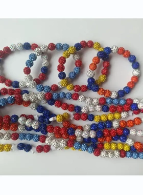 10mmab软陶泥钻球弹力线香项链手链套装嘻哈棒球w643