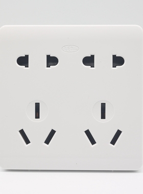 86型 家用墙壁雅白色双5五孔十孔多孔二三极暗装电源插座开关面板