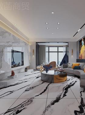 ##山东奢石柔光瓷600x1200客厅商场程色卫砖生间白色黑地板GXO砖