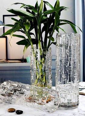 特号大落大花瓶摆32568件地客厅水晶玻用璃花瓶家转运竹富贵竹花