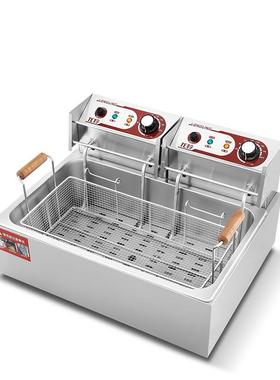 龙羚商用WML油电炸炉油炸机鸡排大容量锅0L恒温排电炸锅2油炸条机