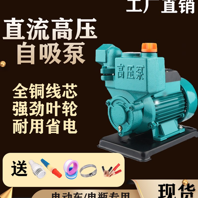 直流自吸泵12V24V抽水机48V60V电动车抽水泵家用灌溉大流量电瓶泵