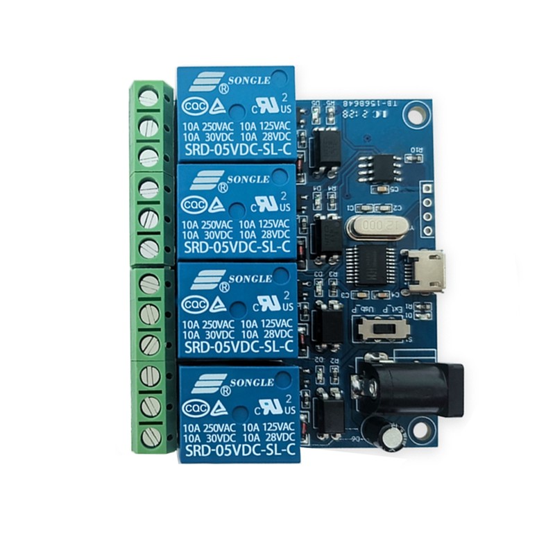 双路2路USB继电器开关模块 USB电脑串口智能控制开关模块LCUS-4型