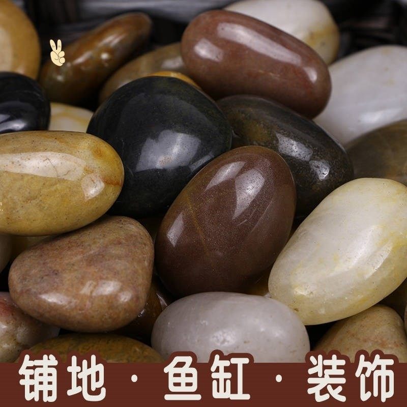 水族造景装饰鹅卵石雨花石头客厅鱼缸珊瑚假山花盆彩石子底砂包邮
