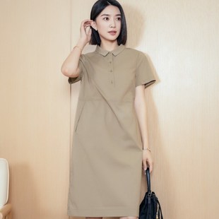 裙 大码 3552 POLO领半开扣门襟全棉连衣裙女短袖 韫YUN2025春夏女装