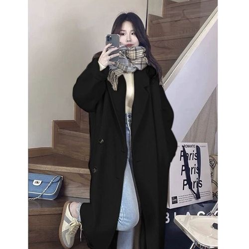 高个子呢子大衣秋冬女175加长版到脚踝170超长款双面毛呢外套加厚