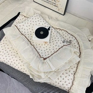 法式 通用 纯棉床盖三件套裙边高级全棉夹棉床单榻榻米炕单防滑四季