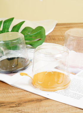 高档烘焙包装塑料黑色带盖三角形圆形慕斯垫片蛋糕底托切块西点盒