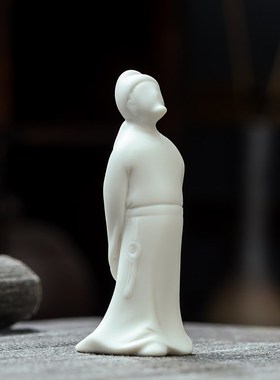 禅意陶瓷无相佛摆件历史人物诗仙李白香座线香插茶道盆景鱼缸装饰