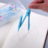 可爱文具 塑料圆规7件套 学生用品 卡通文具数学绘图套装