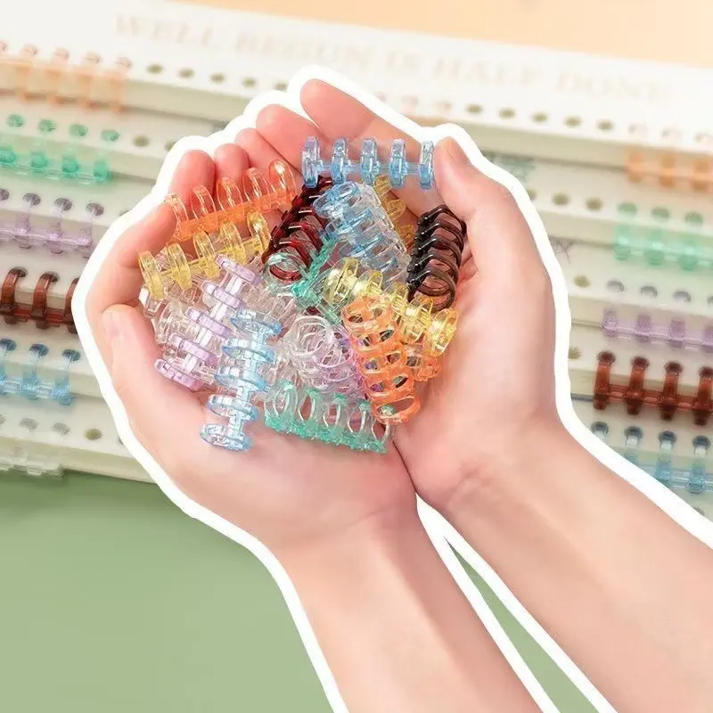 5孔活页笔记本活页夹扣环圈透明书圈线圈环装订夹条打孔环扣圈