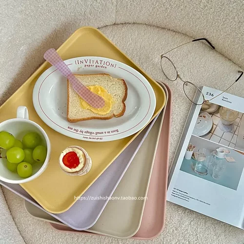 6b76ins风小清新长方形杯子托盘水果盘餐盘家用收纳盘咖啡店拍照