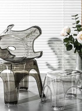 透明DLF凳子房小凳子家用办公踩脚凳加厚浴室防滑凳鞋间换凳智室