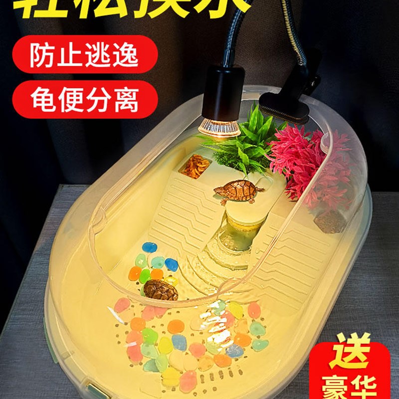 森森养乌龟专用缸家用龟缸乌龟饲养缸小乌龟专用缸爬台晒台乌龟缸