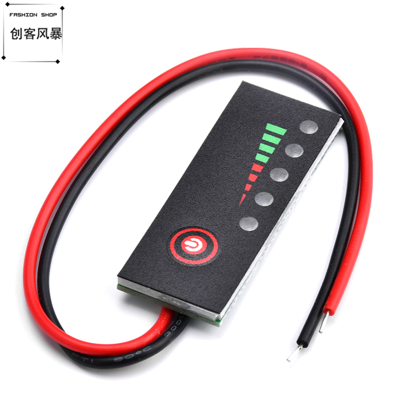 锂电池组电量百分比指示灯板 12V锂电 电瓶电量显示器 防反接