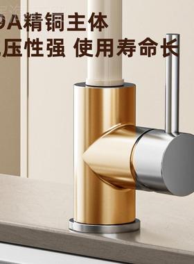 海窑T03明黄色天鹅颈HL-009厨房龙头头岛台龙室浴抽拉旋转龙头L小