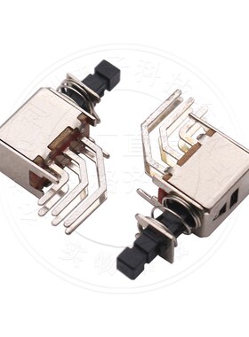 A03 直键开关 PS-22F02 六脚弯脚 6脚 自锁开关 黑色琴键按钮按键