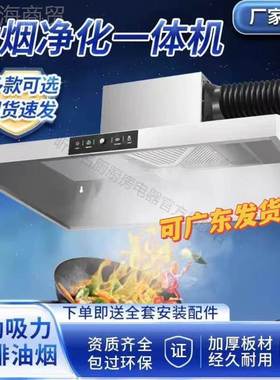 j8炸排放一体不锈鸡土灶油烟机烟罩低空机商用油烟净COX化钢器g3