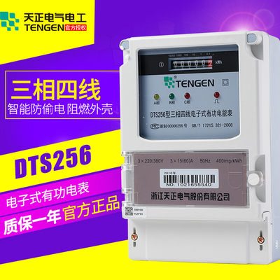 天正电气三相电能表DTSY256 DTS256工业四线电子式预付费火表开关