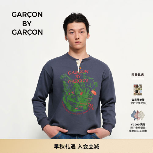 GARCON BY GARCON 26秋冬登封农场印花亨利领长袖T恤 多色可选