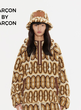 GARCON BY GARCON 经典神殿环绕拱门羊羔绒提花连帽卫衣