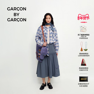 【明星同款】GARCON BY GARCON 25秋冬棉格纹拼接式西部风衬衫