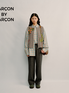 GARCON BY GARCON 秋冬果实提花毛衣针织马甲背心毛衣