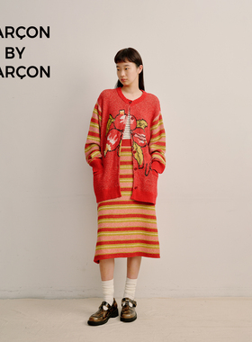 GARCON BY GARCON 秋冬太阳市集提花毛巾感圈圈纱毛衣针织开衫