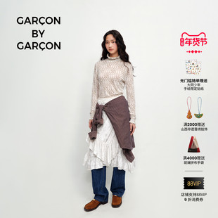 GARCON BY GARCON 25秋冬桑蚕丝混纺经典拱门卷边针织打底衫