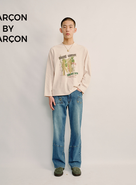 GARCON BY GARCON 插画棉质做旧长袖T恤