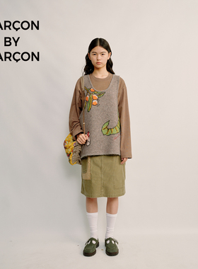 GARCON BY GARCON 秋冬果实提花针织毛衣背心马甲