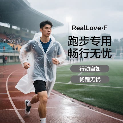 大学生跑步专用雨衣校园跑运动长款全身防暴雨户外成人加厚雨披