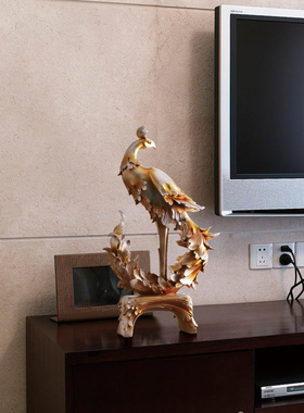 摆件家居饰品客厅电视酒柜欧式凤凰摆设艺术创意美式玄关装饰礼品