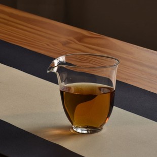禅意椭圆均杯 耐热玻璃公道杯 右手公杯功夫茶具茶海大容量分茶器