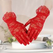 饰手套长款 女式 古风蕾丝网纱弹力花边婚礼婚庆礼仪结婚新娘装