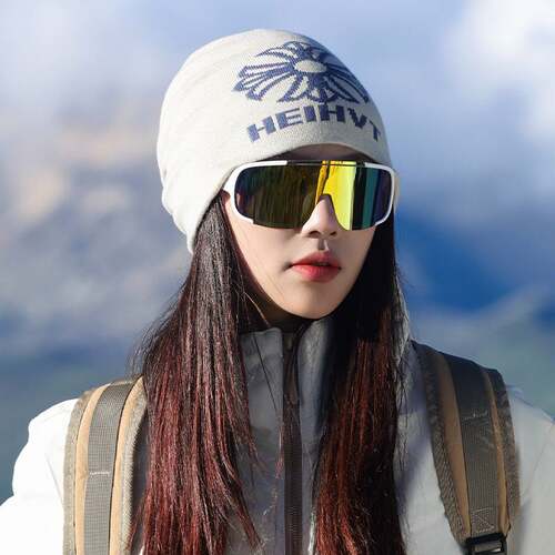 户外登山滑雪套头帽秋冬季帽子女款保暖毛线帽防风显脸小针织帽潮
