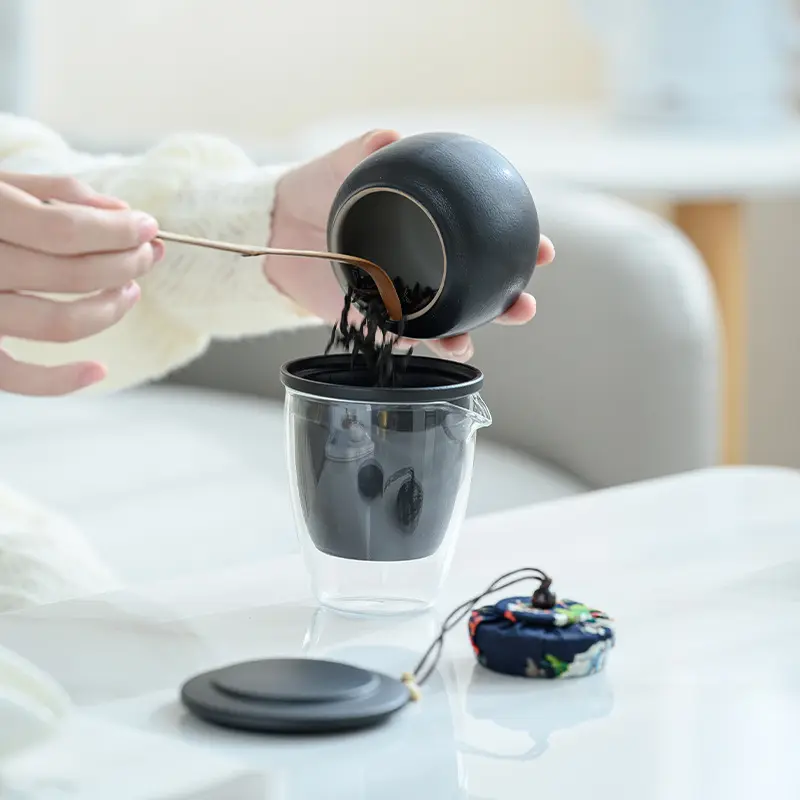 粗陶功夫茶具旅程套装办公室茶杯出差旅行茶具简约茶器可定制logo