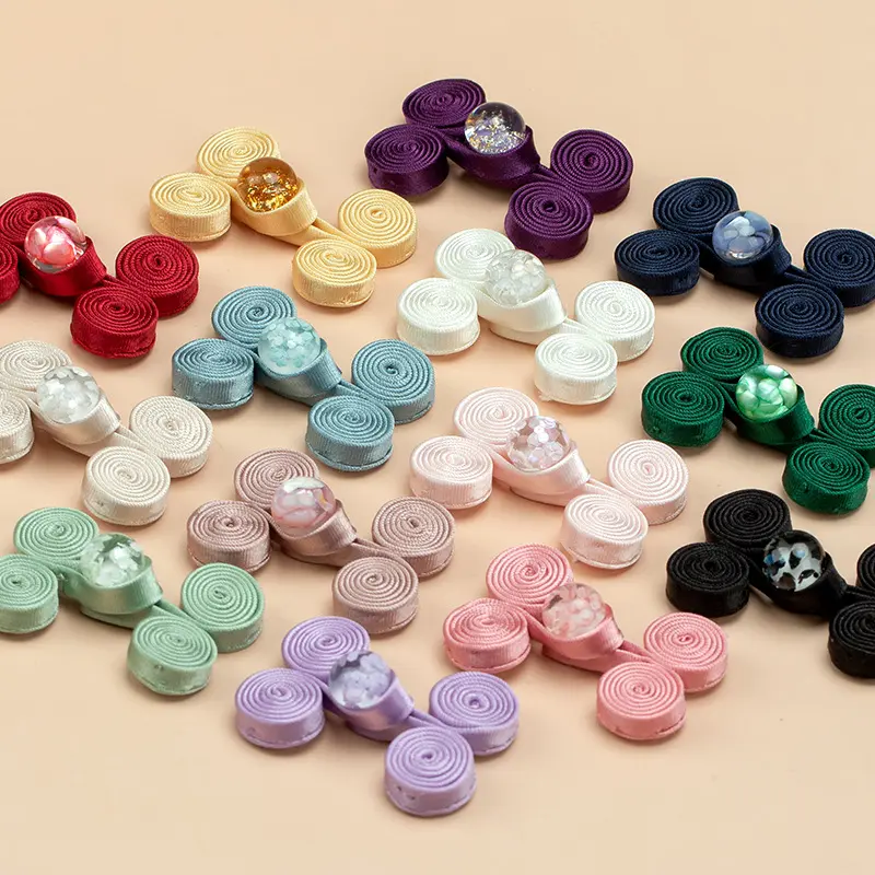 恒美合旗袍盘扣扣子玉石四轮扣复古手工编织汉服装饰纽扣配件