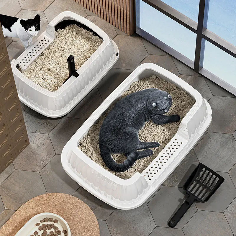 猫砂盆全开放式超大号加高防外溅半封闭猫盆猫厕所猫沙盆子猫屎盆