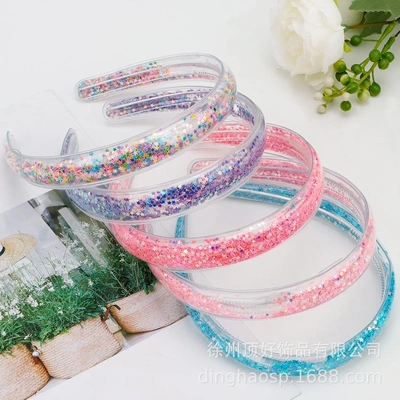 闪亮的女孩发箍，闪闪发光的少儿发箍五彩纸屑头箍，可爱的粉