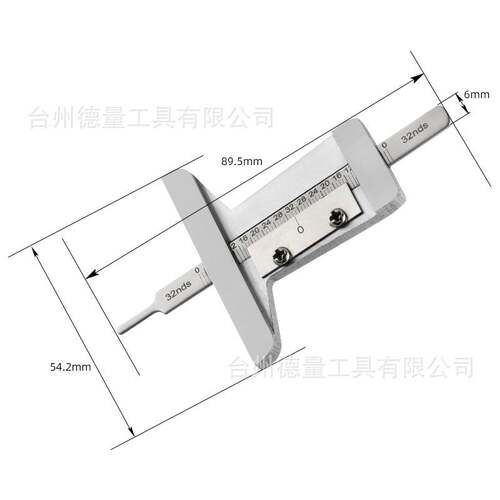 不锈铁公英制轮胎尺车轮胎花纹深度测量游标卡尺子规0-32nds 5cm