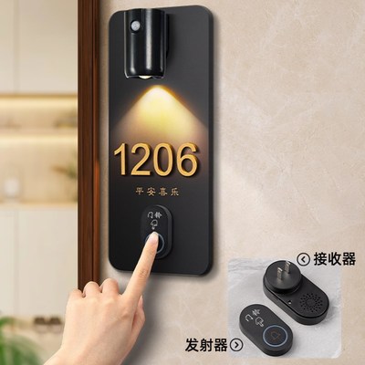 入户门牌号高级感轻奢创意带门铃无线一体高档别墅家门口欢迎回家