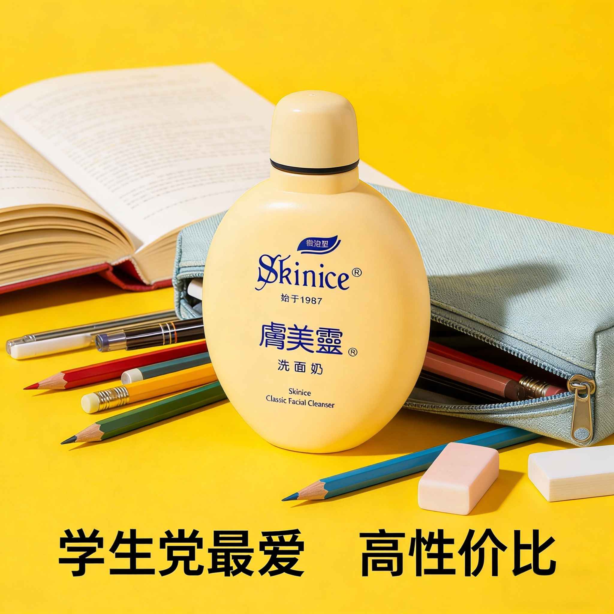 【官方正品】肤美灵洗面奶190g黄胖子虞美灵洁面男女国货护肤品无