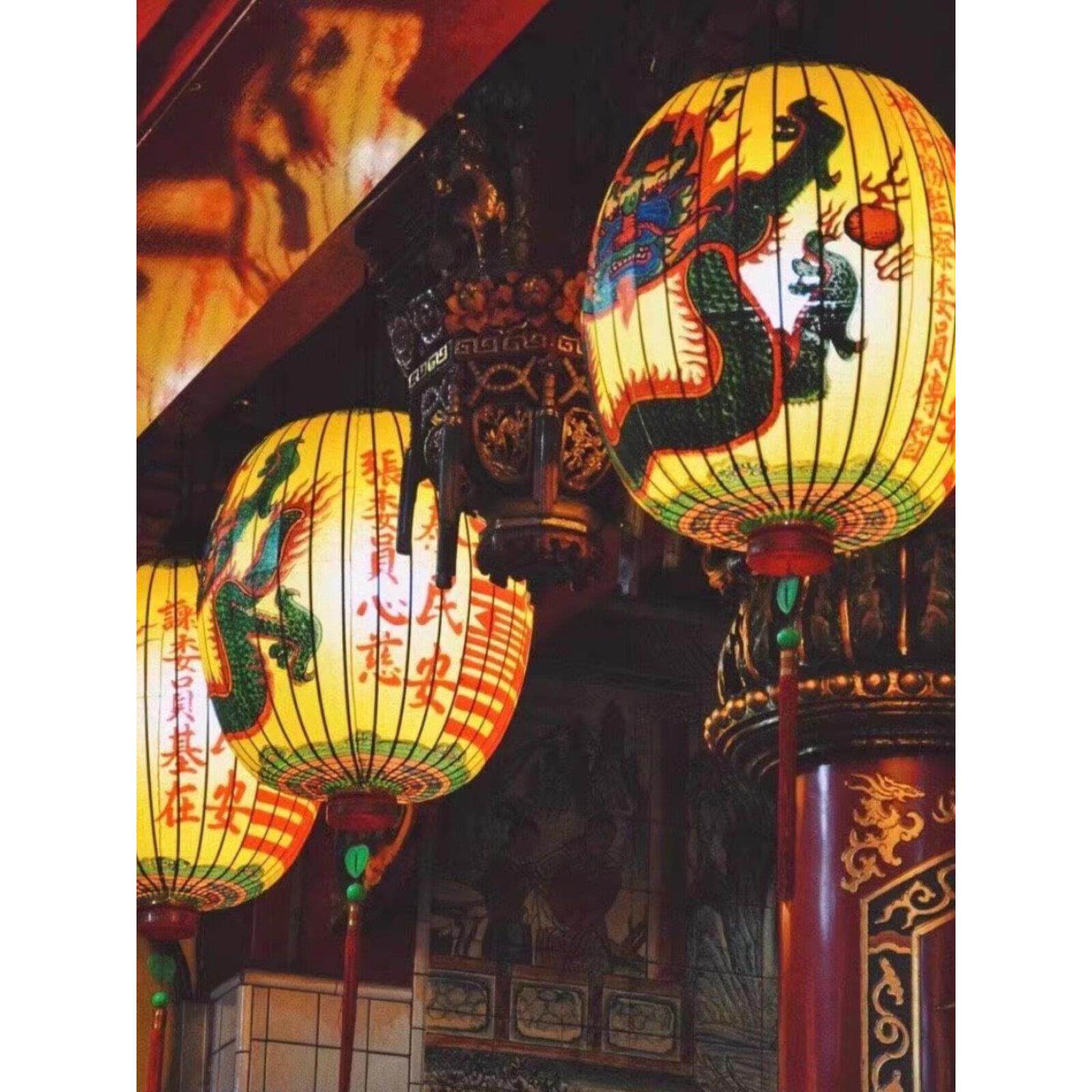 写字台湾庙宇灯笼订制 龙防水防晒棉布祭祖供神道观住宅法事法会