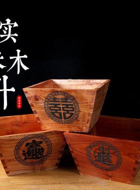 升 斗 实木升 米斗升传统燕尾榫卯结婚米升财斗升迁 满月摆件开业