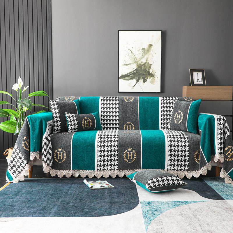 美式沙发毛巾全覆盖布加厚防滑沙发垫通用单人双人三人沙发套斯堪